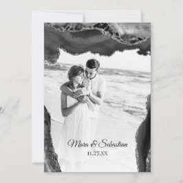 *~* QR PHOTO OSA AR13 AGATE Black Bröllop Invi Inbjudningar