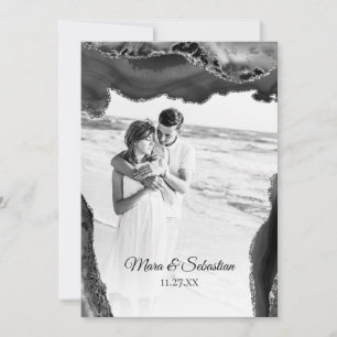 *~* QR PHOTO OSA AR13 AGATE Black Bröllop Invi Inbjudningar