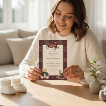 QR Plaid Teddy Bear Toy Car Baby Shower Invitation