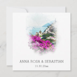 *~* QR POSITANO Italien Flowers AR20 OSA Bröllop Inbjudningar