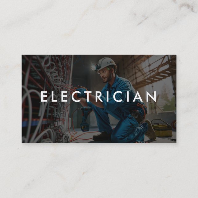 *~* QR Professional Electrician AP75 Photo Visitkort (Framsida)