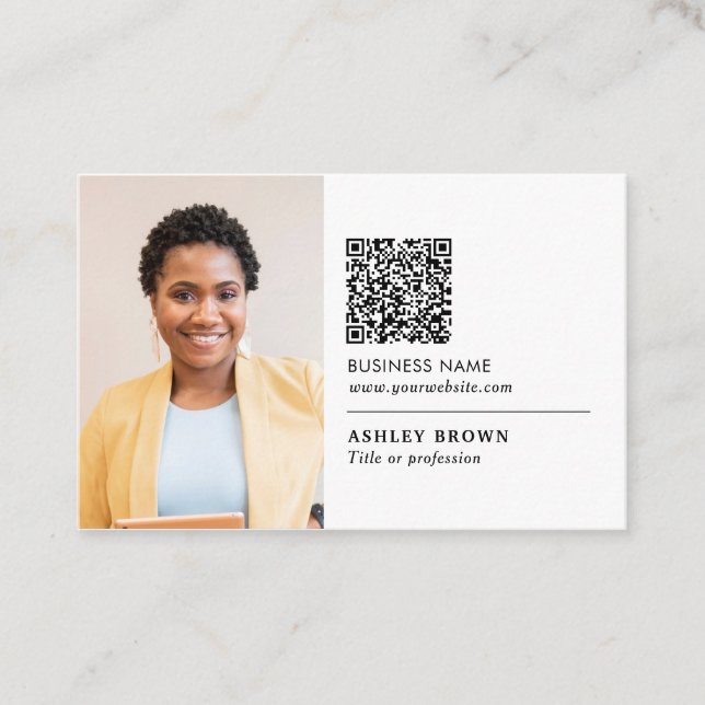 QR-professionell, enkel logotyp-sfärbild Buss Visitkort (Framsida)