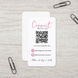 QR-Professionell för vit Rosa ansluts med USA Visitkort