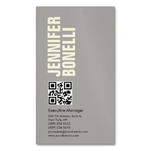 QR professionell minimalistisk fet grått Magnetiska Visitkort