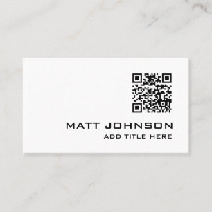 QR Professionell Modern White-Affärskort Visitkort