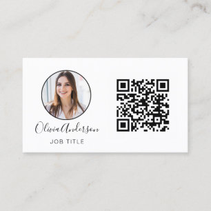 QR-Professionell Photo Black White Business Bu Visitkort