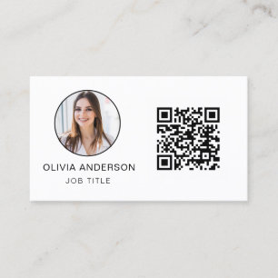 QR-Professionell Photo Black White Business Visitkort