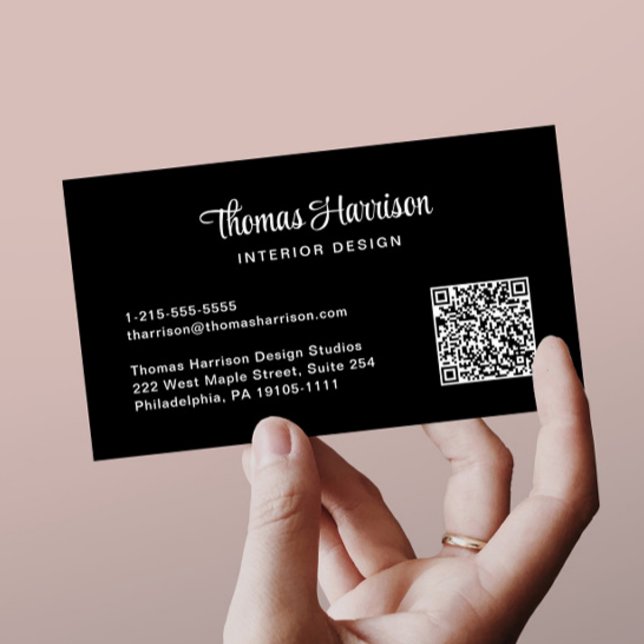 QR-Professionell QR-kod, svart för snyggt Visitkort (Capture attention, make connections, and leave a lasting impression with our modern QR business card)