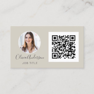 QR-Professionellen Photo Terracotta Natural Buss Visitkort