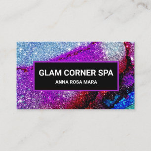 *~* QR Rainbow Glitter Glitz Glam Luxury Beauty Visitkort