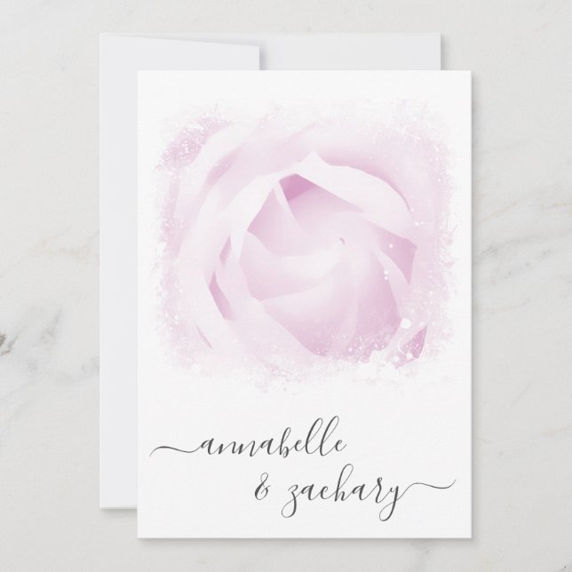 *~* QR Ro Flower + OSA - AR8 Bröllop-inbjudan Inbjudningar (Framsida)