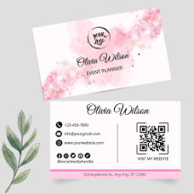 QR Rosa Modern Affärskort