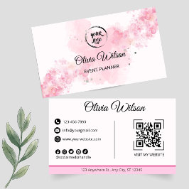 QR Rosa Modern Affärskort Visitkort