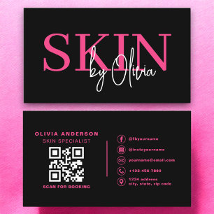 QR-Shock rosa Skin Care Specialist Visitkort