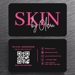QR-Shock rosa Skin Care Specialist Visitkort