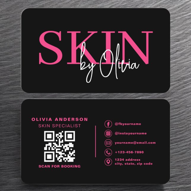 QR-Shock rosa Skin Care Specialist Visitkort (Skapare uppladdad)