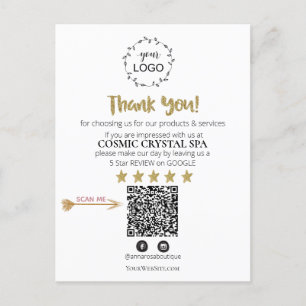 *~* QR Simple Minimum Review Logotyp AP8 Vykort