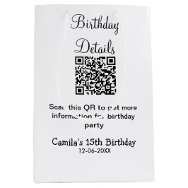 QR-skanning födelsedagsfest detaljer modern 15 föd
