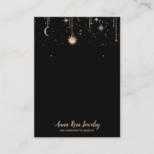 *~* QR Sol Cosmic Celestian Måne Jewelry Earring  Visitkort (Framsida)