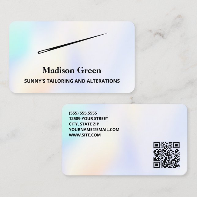 QR sömmerska ändringar Visitkort (Fram/baksida)