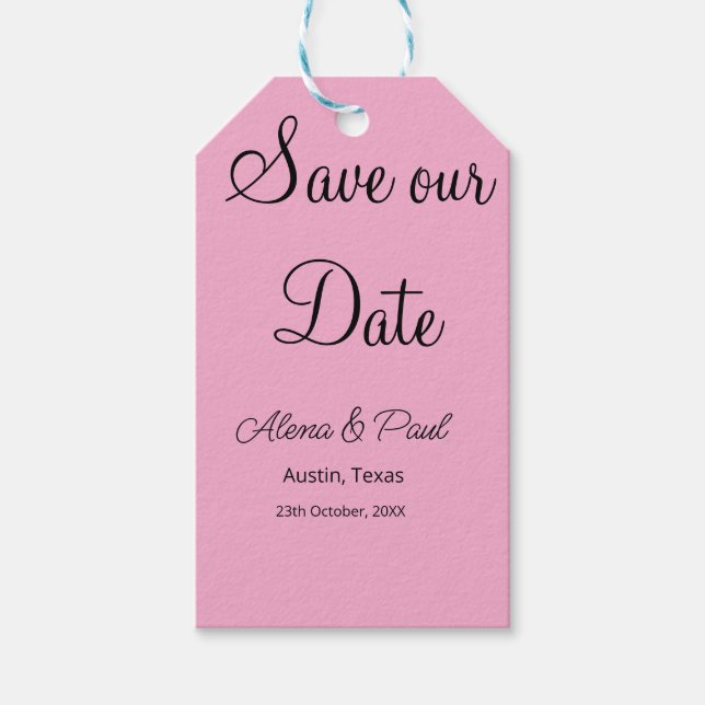 QR Spara vårt datum lägg till fotonamn datum svart Presentetikett (Framsidan)