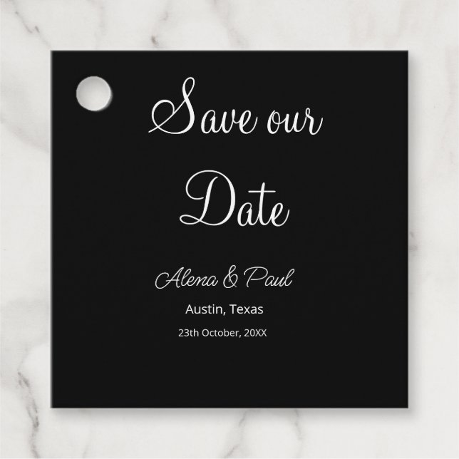 QR-Spara Vårt datum lägger till fotonamets datum s Gåvor Etiketter (Framsida)