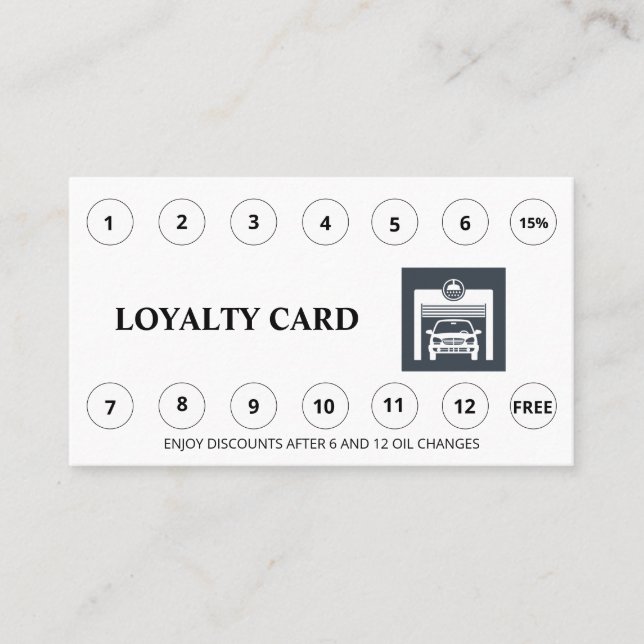 *~* QR Tack Rewards Car Tvättar LOGOTYP minimalt Lojalitetskort (Framsida)