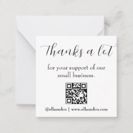 QR Thank You Modern Business Note Card Anteckningskort