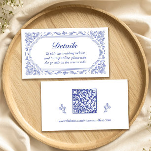 QR-tilläggskort för QR-Blommigt i vintage Romantik Tilläggskort