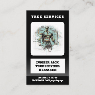 *~* QR Träd Services Muscular Man Artistic Visitkort