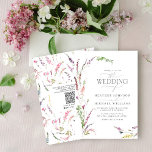 QR-Trendiget Elegant Wildblomme Blommigt Bröllop Inbjudningar<br><div class="desc">Vi presenterar inbjudan till Elegant av Trendiget för QR-kod för Blommigt av Wildblomsbröllop! Alla kommer att kärlek denna vackra och ömtåliga bröllopsinbjudan till fullt av modern elegant. Den börjar med en avslappnad arrangemang av lilac lavender, rosa, gult och blå vilda blommor och botaniskt grönt. Du kan dessutom anpassa dina detaljer...</div>