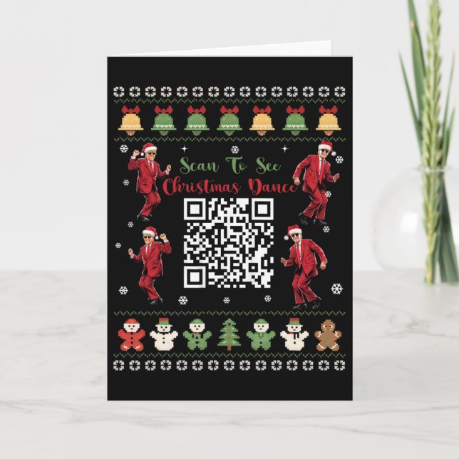 Qr Trump Dance Code President Dance Code Christmas Kort (Framsida)