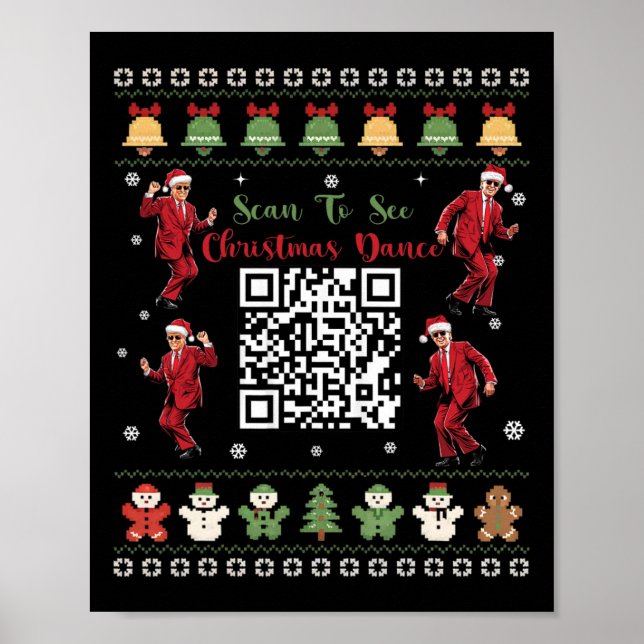 Qr Trump Dance Code President Dance Code Christmas Poster (Framsidan)