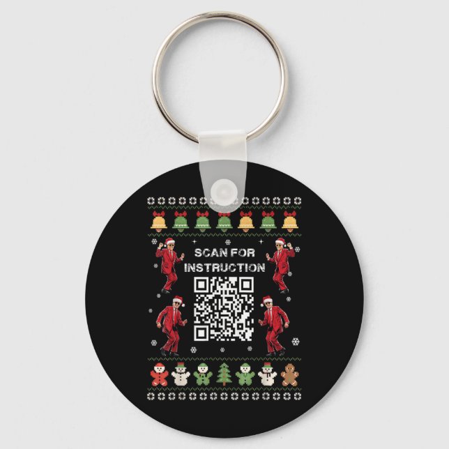Qr Trump Dance Code President Scan For Instruction Nyckelring (Framsida)