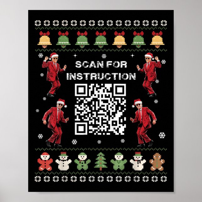 Qr Trump Dance Code President Scan for Instruction Poster (Framsidan)