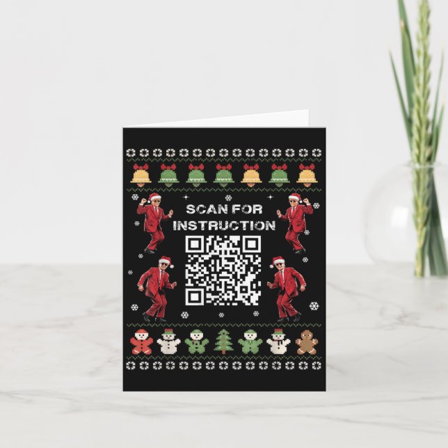 Qr Trump Dans Kod President Scan För Instruktion Kort (Framsida)
