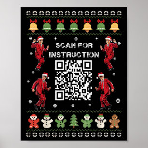 Qr Trump Dans Kod President Scan För Instruktion Poster