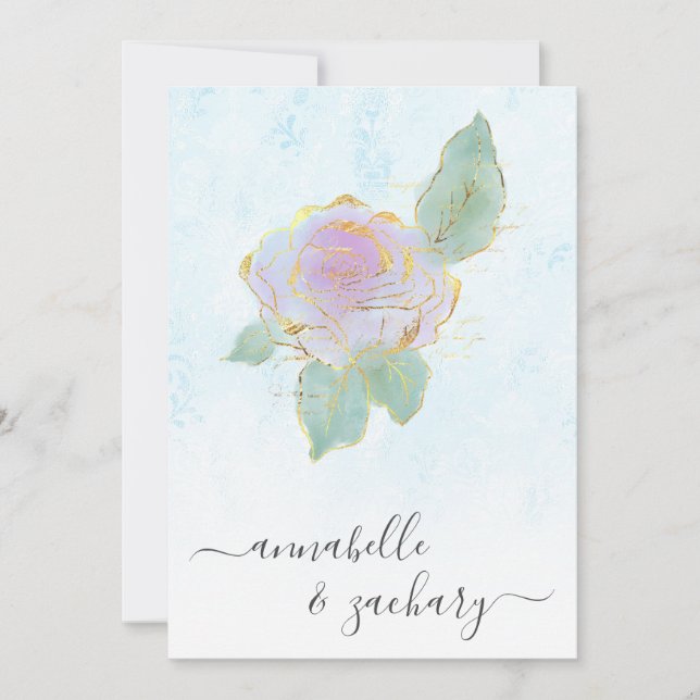 *~* QR TURQUOISE Damask OSA Ro AR12 Bröllop Inv Inbjudningar (Framsida)