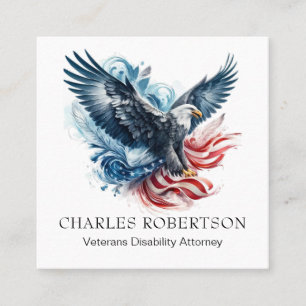 *~* QR USA American Flagga Örn AP16 Artsy Fyrkantigt Visitkort