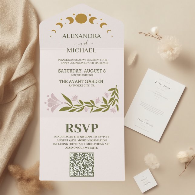 QR-Vintagen Mystical Botanical Bröllop (Skapare uppladdad)
