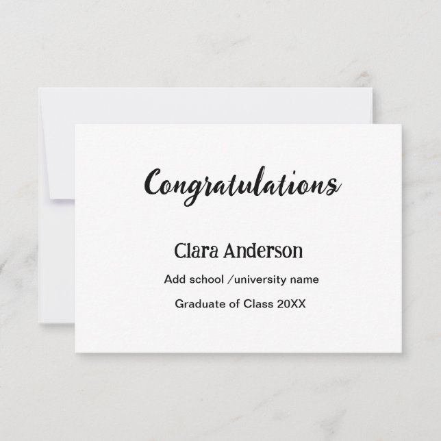 QR vit svart foto klassisk eleg studenten Kort (Framsida)