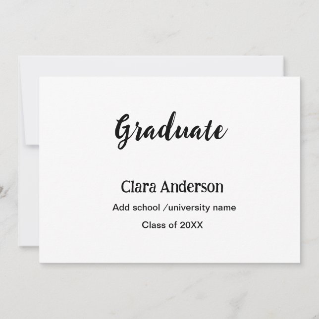 QR vit svart fotoklassisk studentfest Inbjudningar (Framsida)