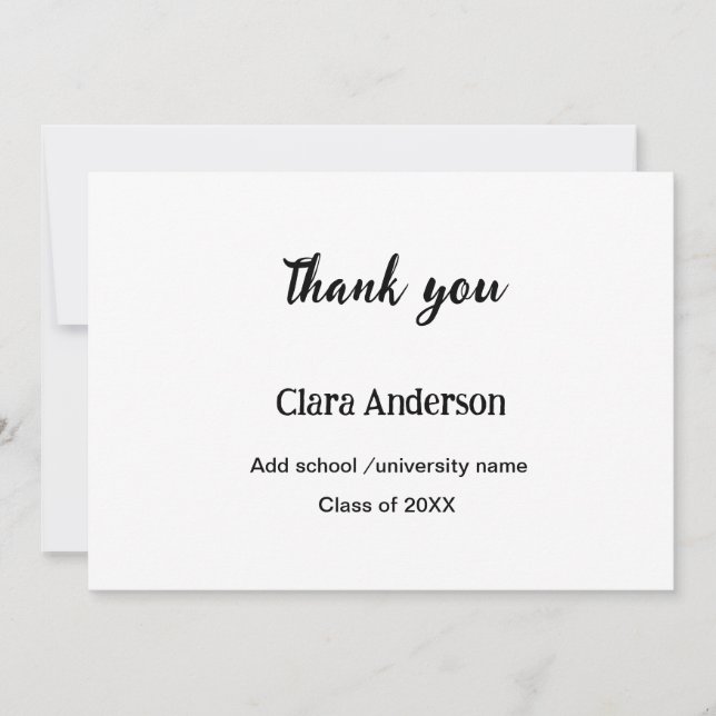 QR vit svart fotoklassisk studentfest Tack Kort (Framsida)