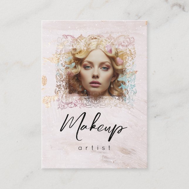 *~* QR Women Girly Lavender Ro Glam Visitkort (Framsida)