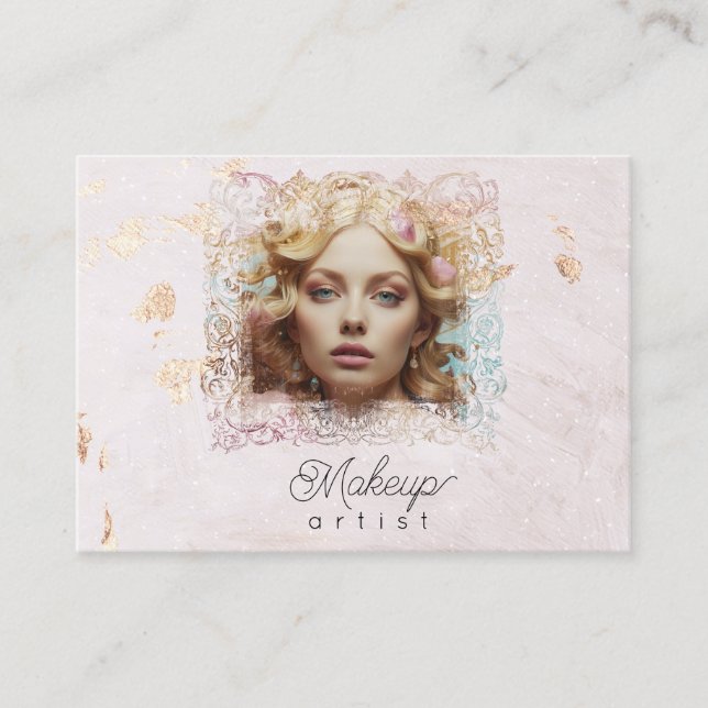 *~* QR Women Girly Lavender Ro Pastel Visitkort (Framsida)