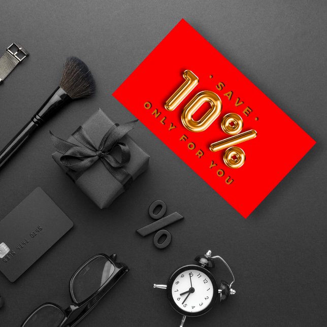 QRCODE 10%OFF Rabatt Online ShopEtsyRed Guld Visitkort (Skapare uppladdad)