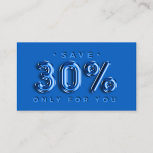 QRCODE 30%OFF Rabatt Blått Ro-infoga VIP Visitkort