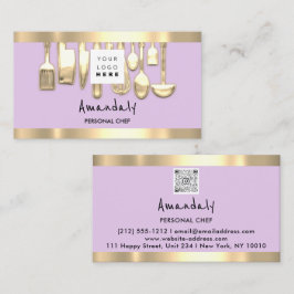 QRCode Personal Chef Cooking Restaurant Food Lilac Visitkort