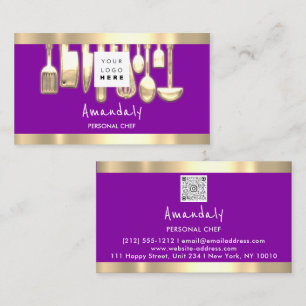 QRCode Personal Chef Cooking Restaurant FoodPurple Visitkort