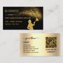 QrCode Städtjänst Hemstädning Guld Glitter Företag